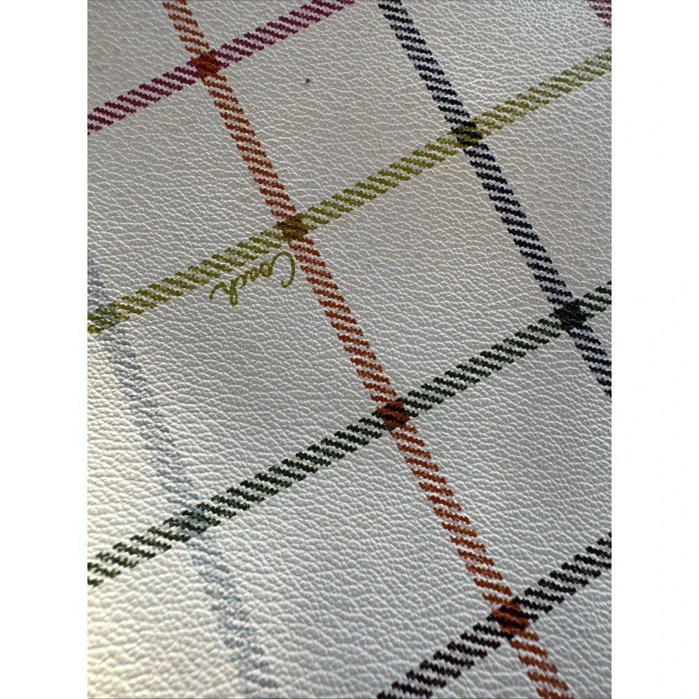 Coach Plaid Multicolor Signature Leather Tote w/Matching Wallet